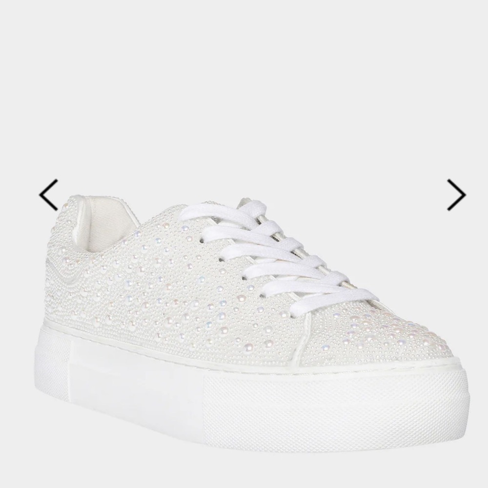 Betsey Johnson White Pearl Sneakers